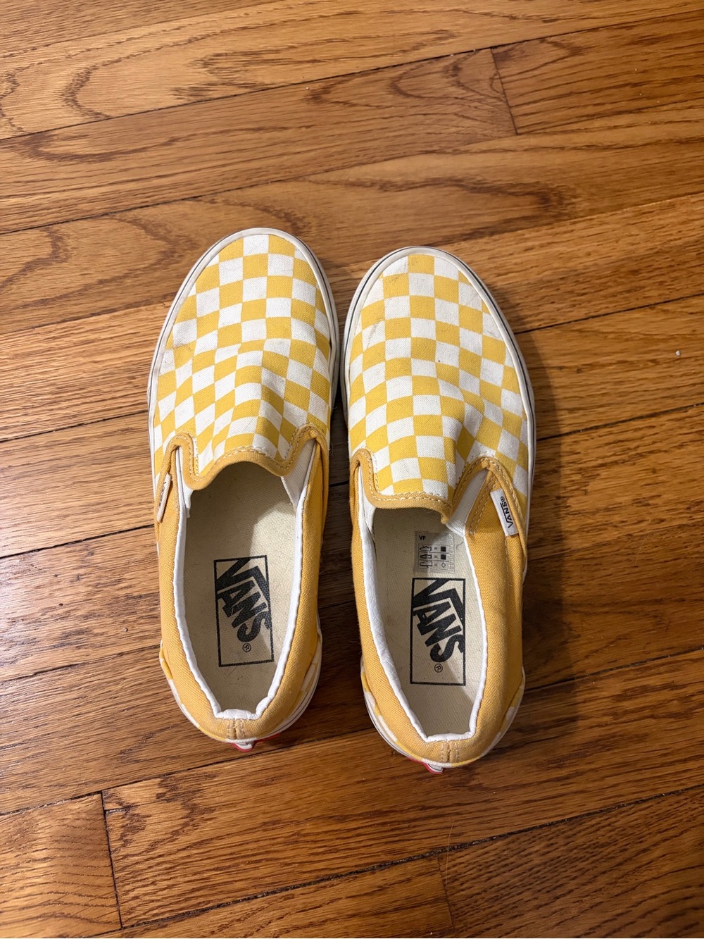 Vans Yellow Checkerboard Slip-On shoes